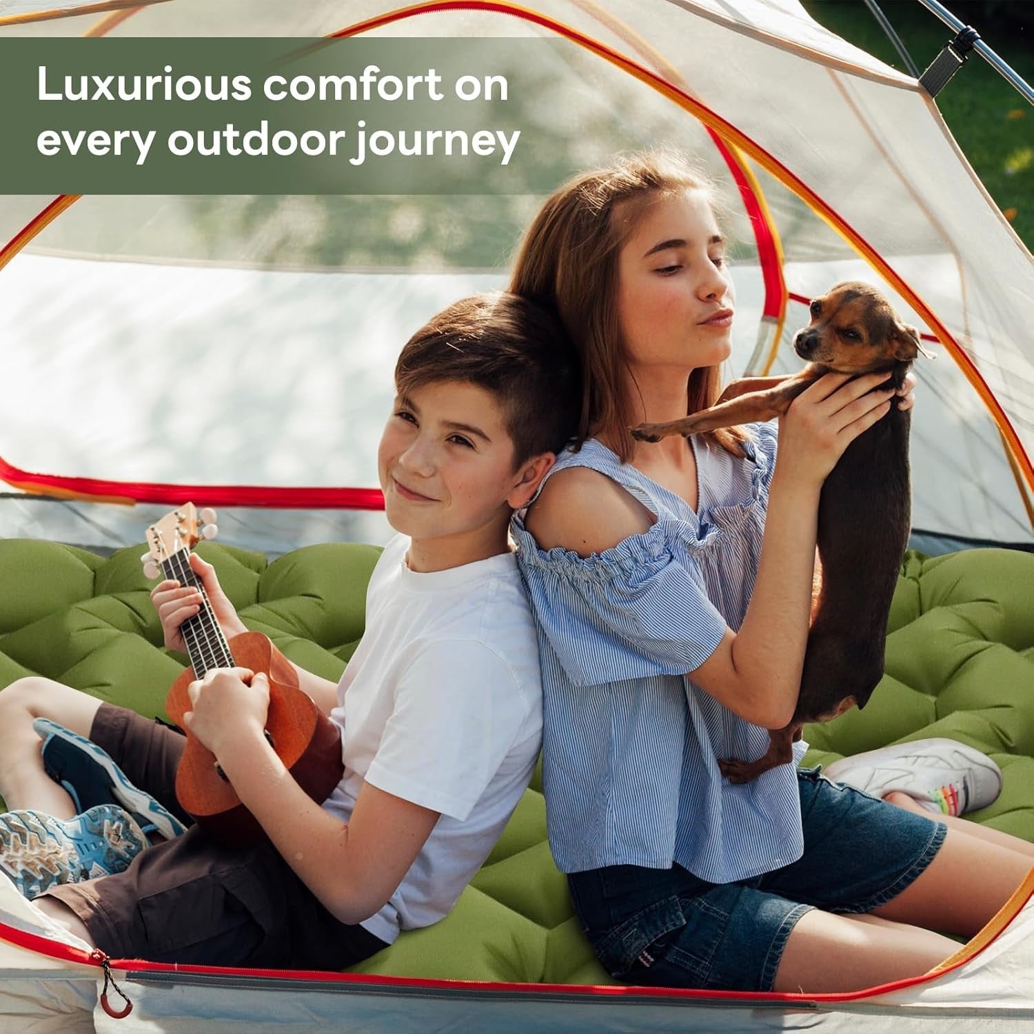 Single Inflatable Camping Mat 10cm Thick Portable Waterproof Sleeping Pad