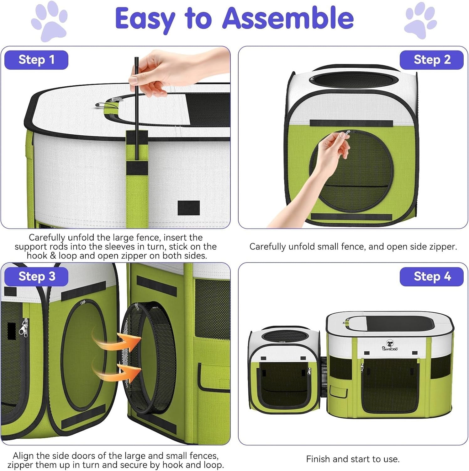 2-in-1 Foldable Pet Playpen Portable Puppy & Cat Tent 140x60x70cm
