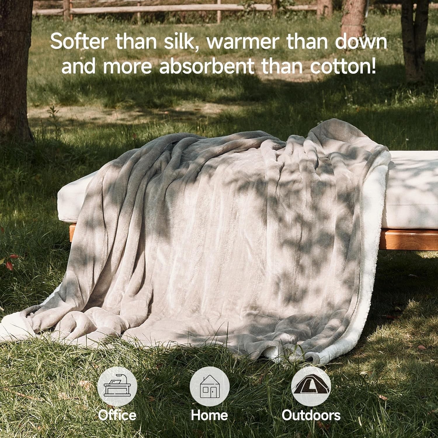 Electric Heated Blanket Double Extra Large 200x150cm Plush 9 Heat