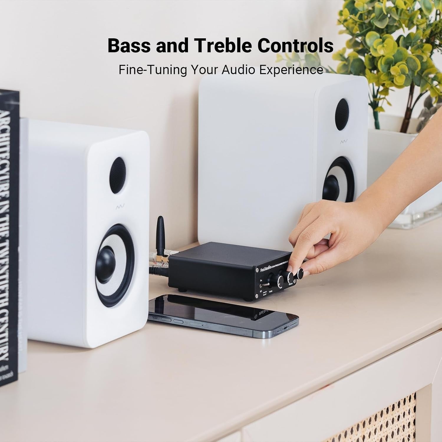 Bluetooth 5.0 Mini Stereo Amplifier 100W x2 Class D Bass Treble