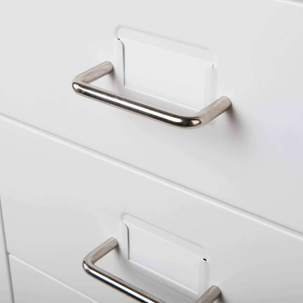 White Metal Mobile Filing Cabinet 5 Drawer Office Storage on Wheels