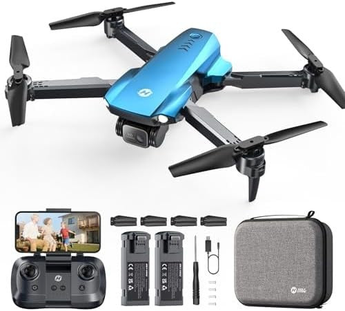 1080P HD Foldable Drone w/ APP Control, Tap Fly, Optical Flow, 2 Batteries