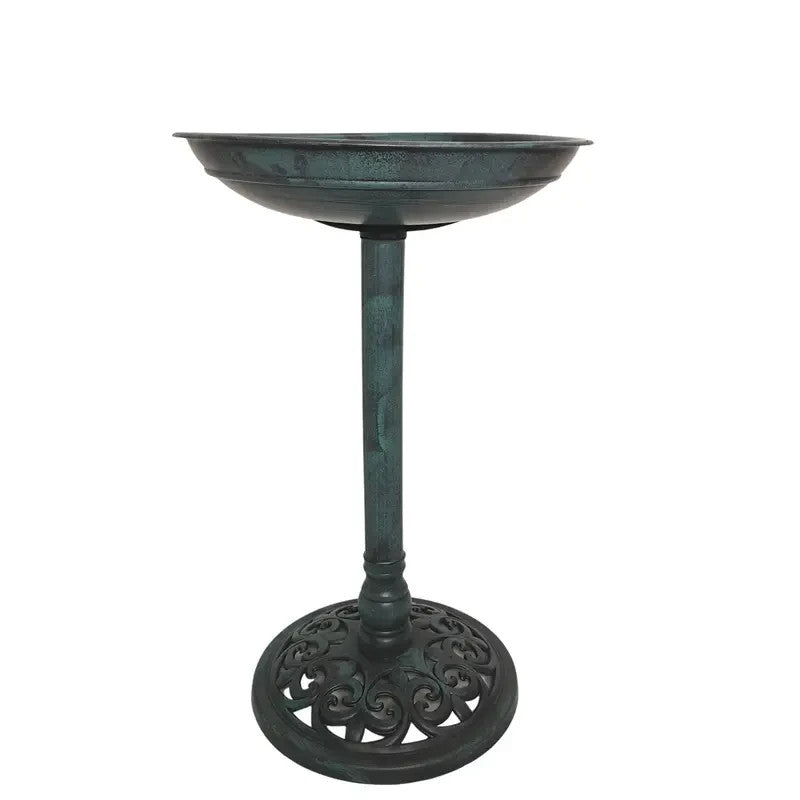 40cm Resin Bird Bath Outdoor Garden Feature – Verdi Green Weatherproof