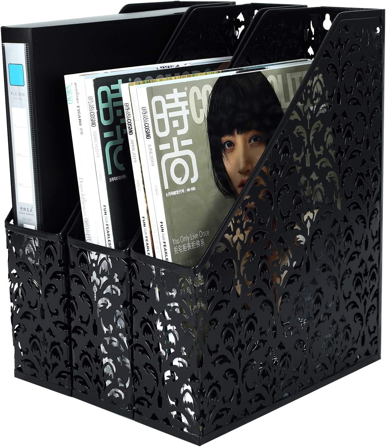 Metal Desk File Holder & A4 Paper Organizer Rack - Pack of 3 Black