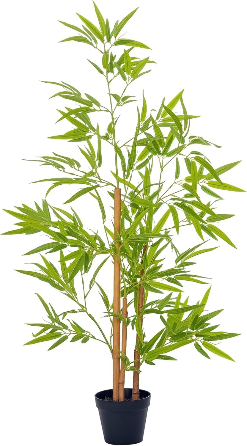 Set of 2 Artificial Bamboo Trees 120cm 4FT Faux Green Plants Home Garden Decor