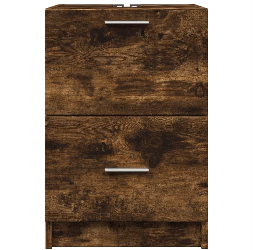 Smoked Oak Bathroom Sink Cabinet 40x37x59cm Modern Under Sink Storage Unit