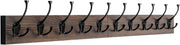 Rustic Wall Mounted Coat Rack 10 Hooks 34” Wood Hanging Rail Organizer