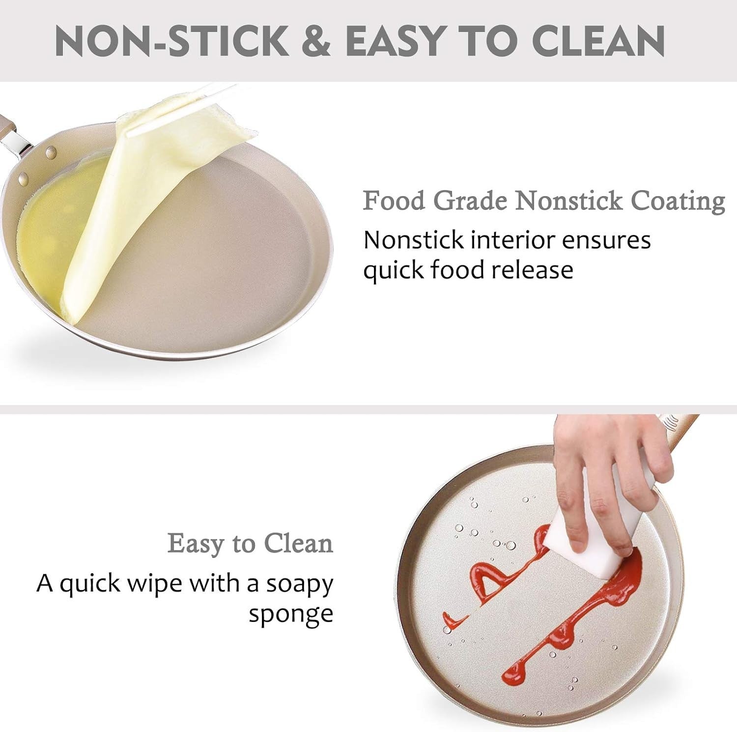 8" Induction Crepe Pancake Pan Non-Stick Flat Tawa | Aluminium Skillet + Tools