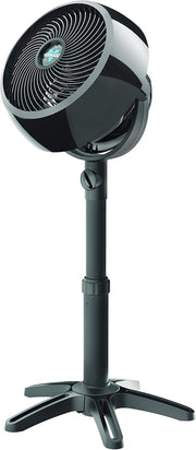 Black Pedestal Fan – 3-Speed Adjustable Height Whole Room Air Circulator Quiet