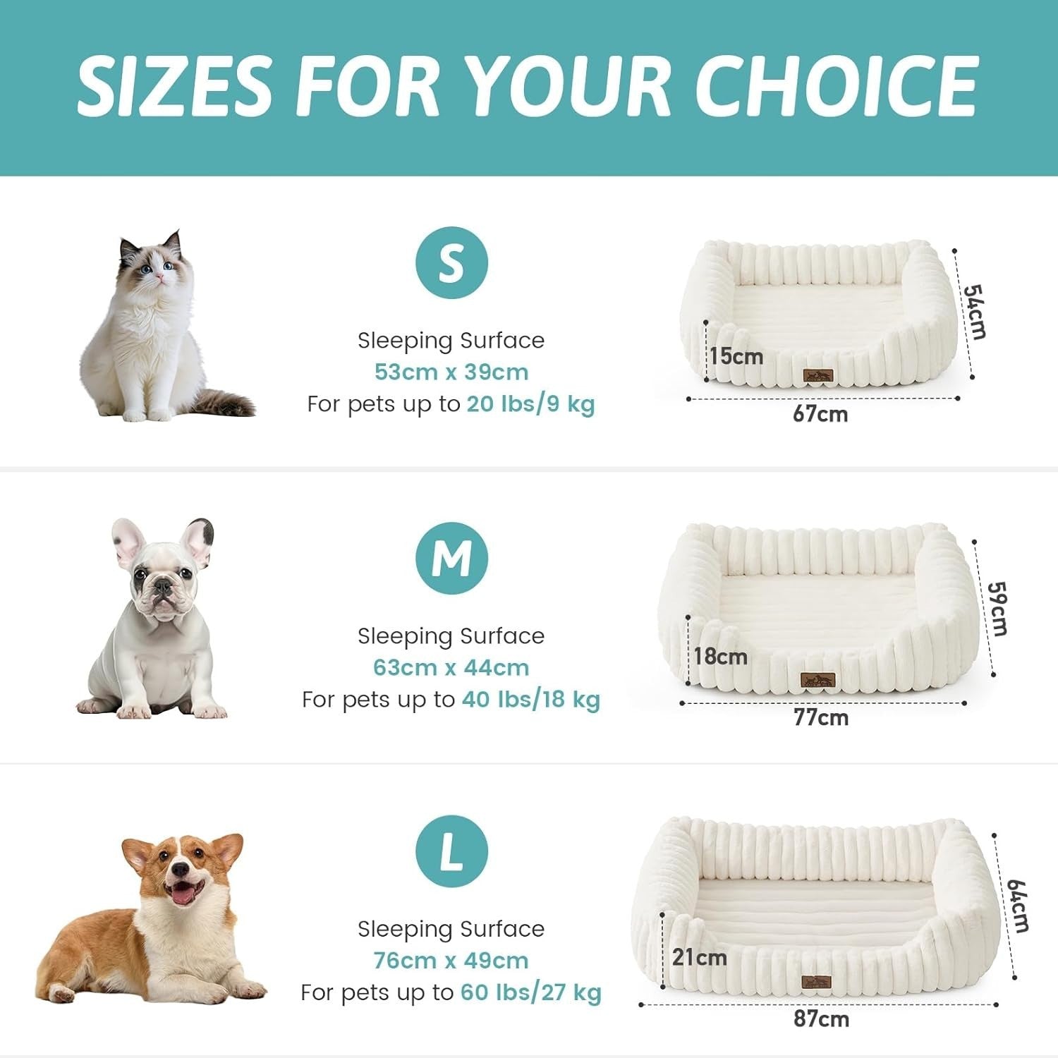 Orthopedic Medium Dog Bed Faux Fur Washable 30x23in