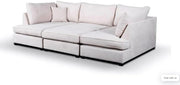 U Silver Shape 5 Seater Corner Sofa w/ Footstool – Foam Filled Chenille Couch