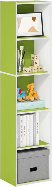 5 Cube Bookcase Storage Open Shelf Compact Design Organizer Bookshelf Green
