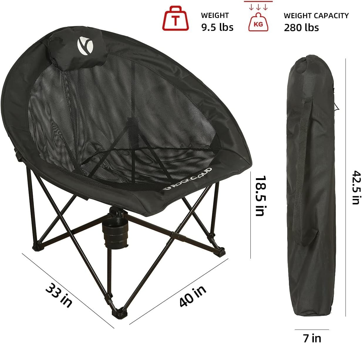 Portable Folding Camping Chair Lightweight Outdoor Hiking Beach Seat