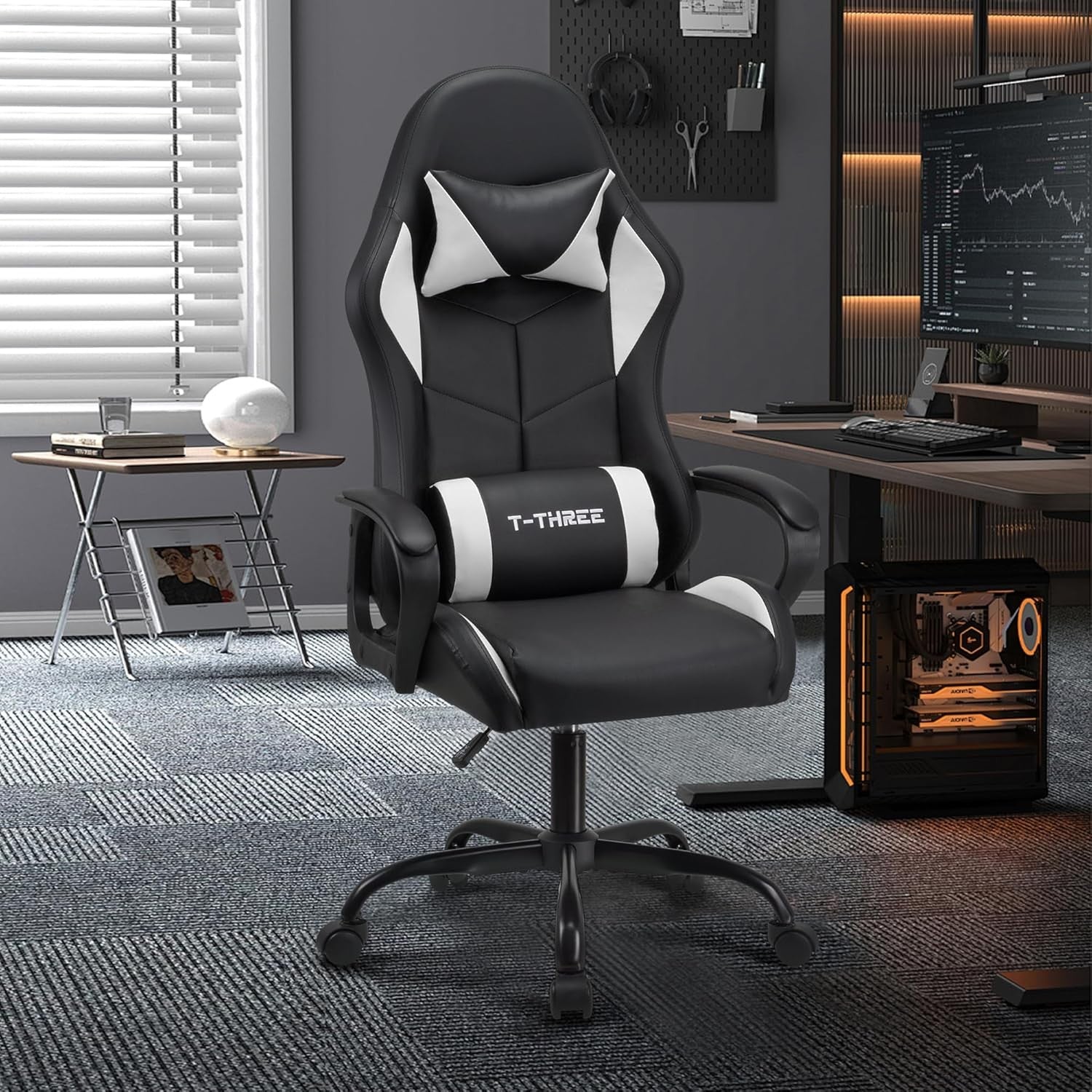 Ergonomic Gaming Chair High Back Swivel Office Chair White