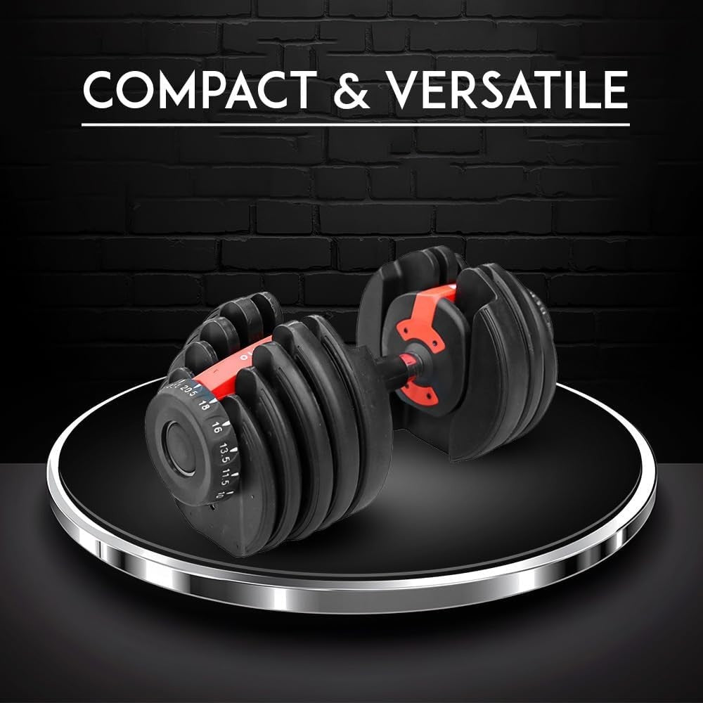 24kg Adjustable Dumbbell 10-in-1 One-Second Quick Change Space Saving Weight