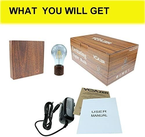 Polished Wooden Magnetic Levitating LED Bulb Desk Lamp Floating Light