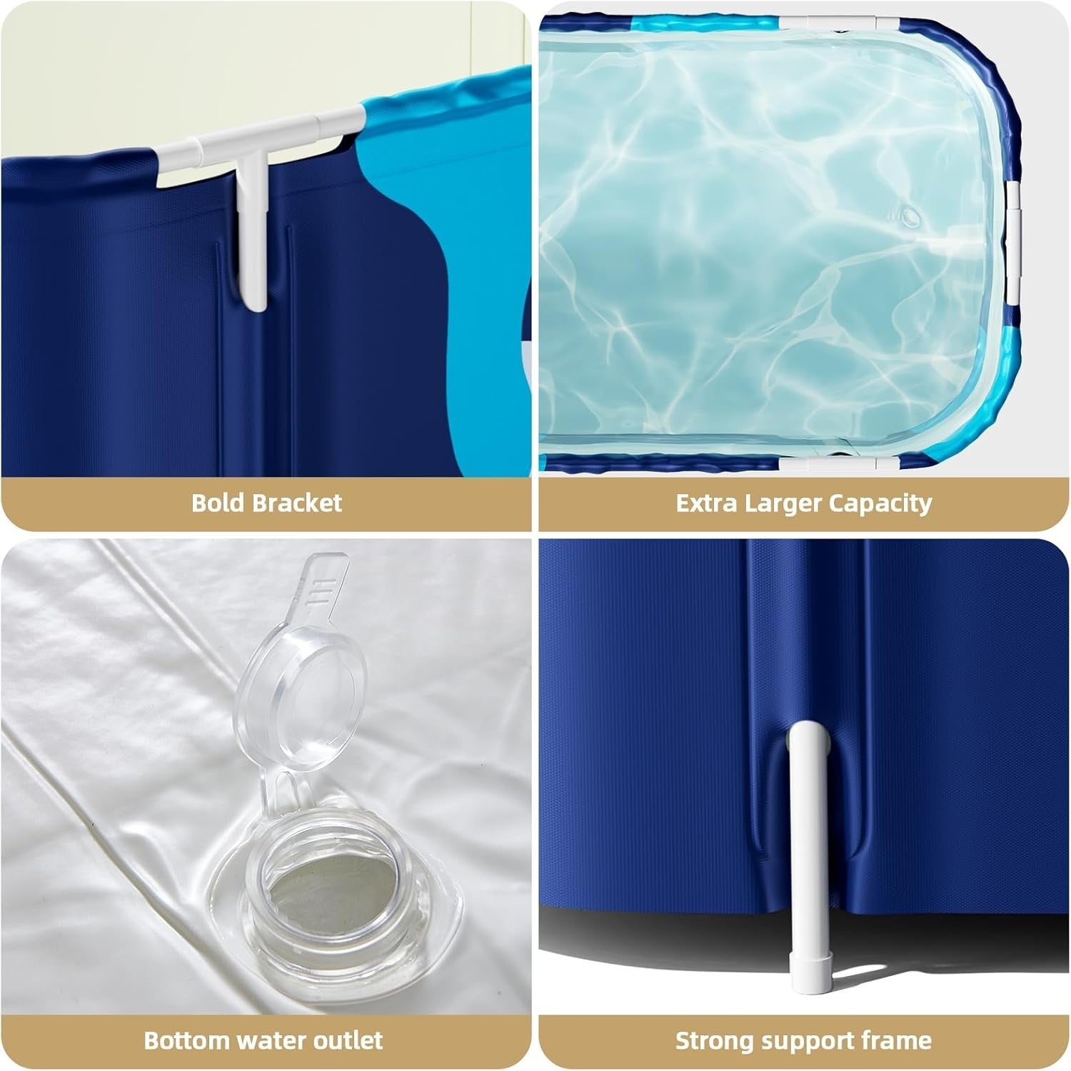 Portable Foldable Bathtub 140x50x55cm Adult & Kids Spa Tub – Milk Style