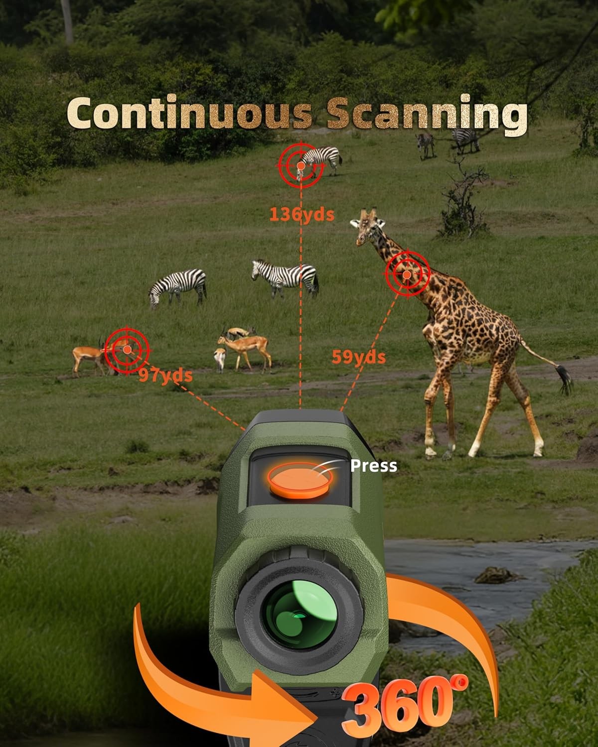 Hunting Rangefinder 2000 Yards OLED Angle Scan Speed Waterproof