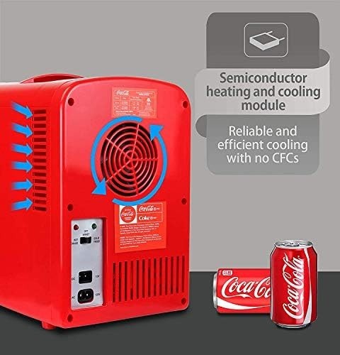 4L Mini Fridge Red Coca Cola Portable Cooler and Warmer Tabletop