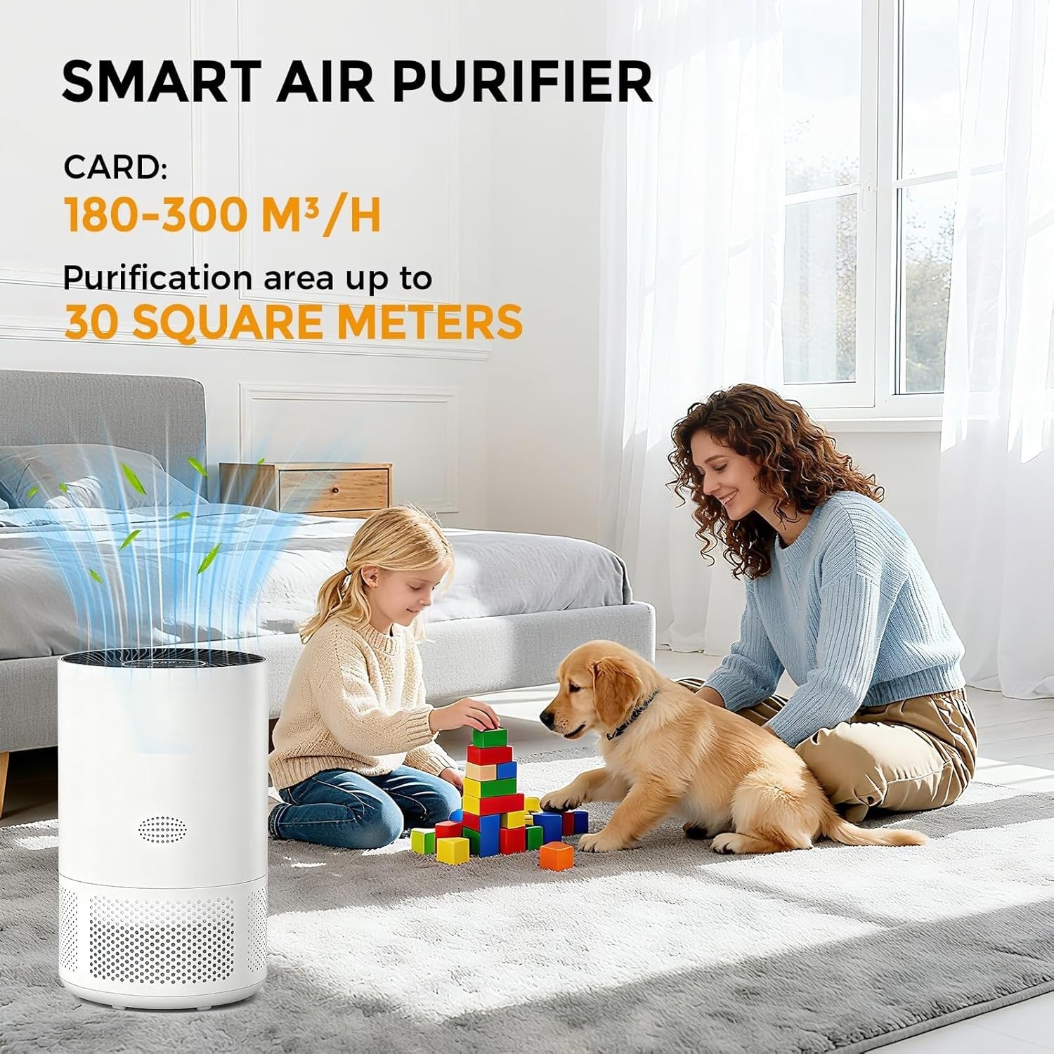 Smart HEPA Air Purifier WiFi PM2.5 H13 Filter Quiet Home Bedroom