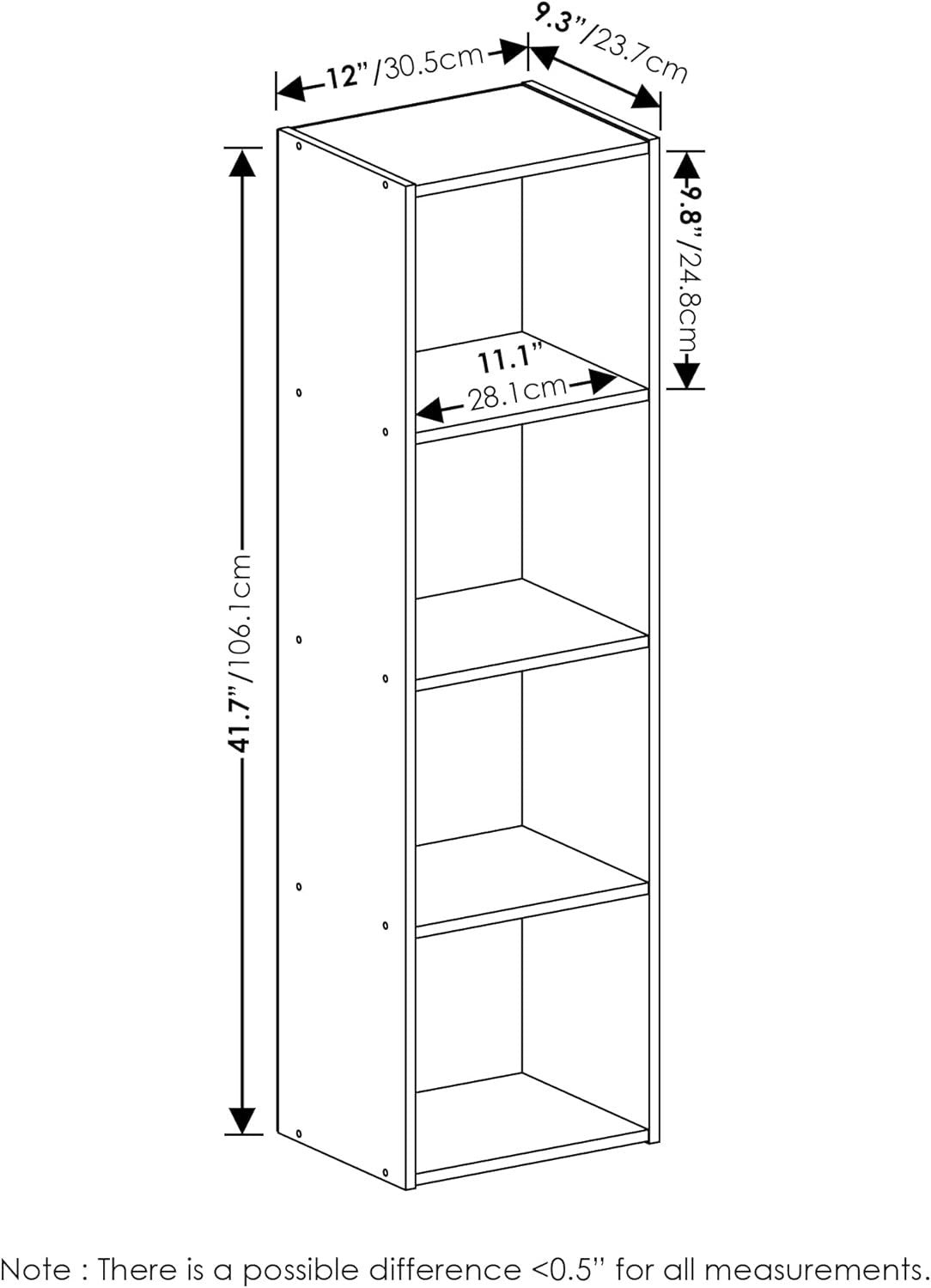 4 Cube Bookcase Small Storage Shelf Compact Organizer Bookshelf Display White