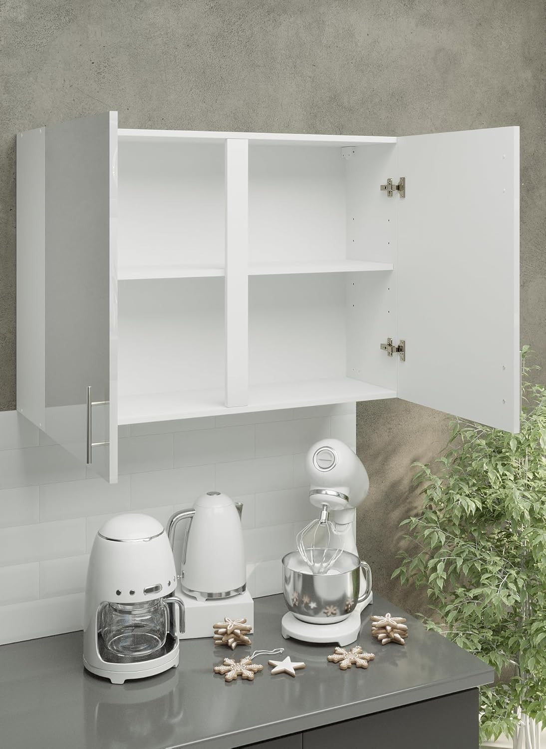 Space-Saving 100cm White Gloss Kitchen Wall Cabinet – Easy Install & Durable