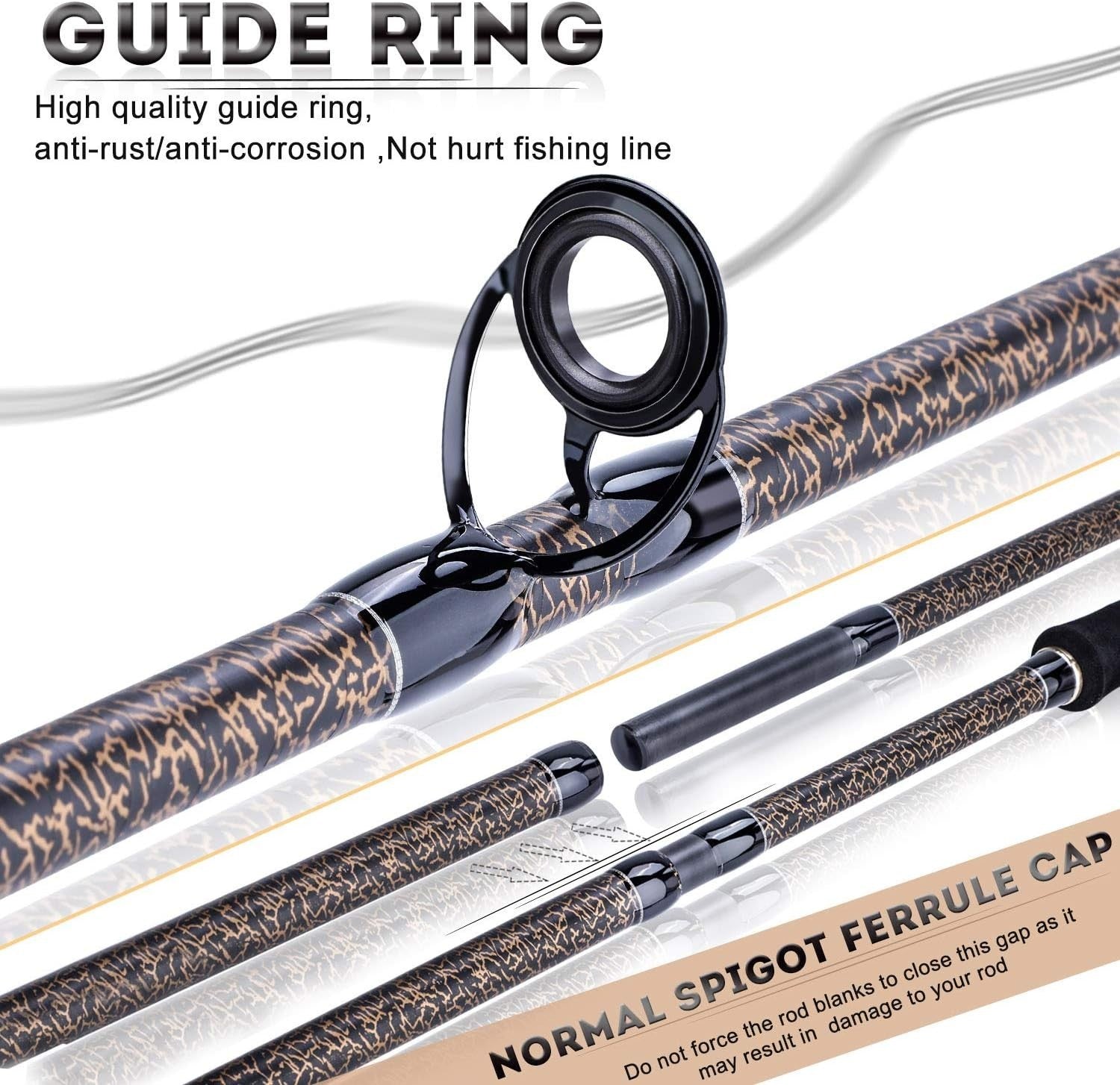 Portable 3m 5-Section Carp Fishing Rod | Super Hard Carbon Fiber Spinning