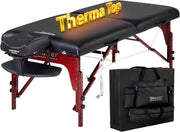 Heated Portable Massage Table 71cm Memory Foam Spa Bed Adjustable Folding Couch
