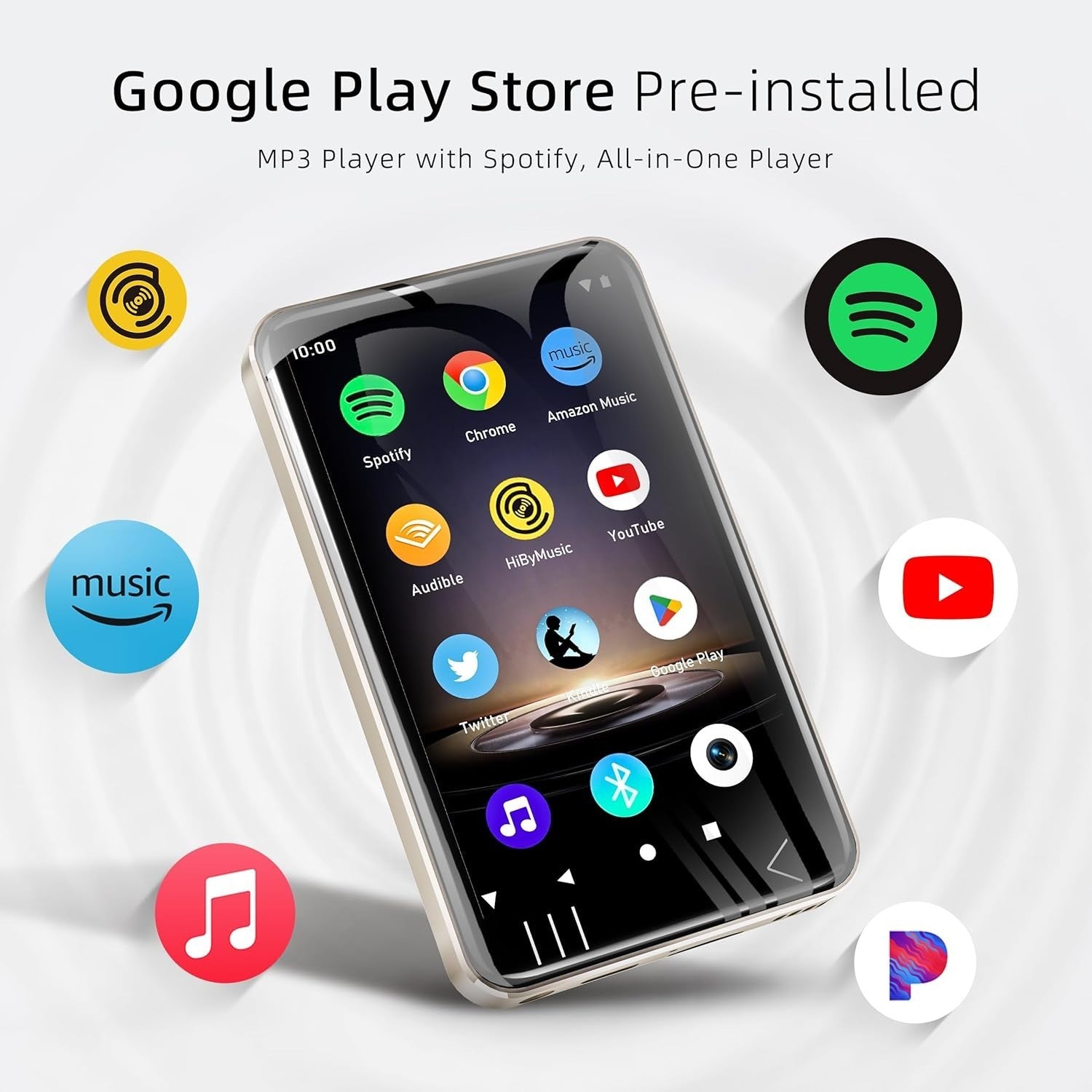 Android 9 MP3 Player WiFi Bluetooth 80GB 4" Touchscreen HiFi Speaker
