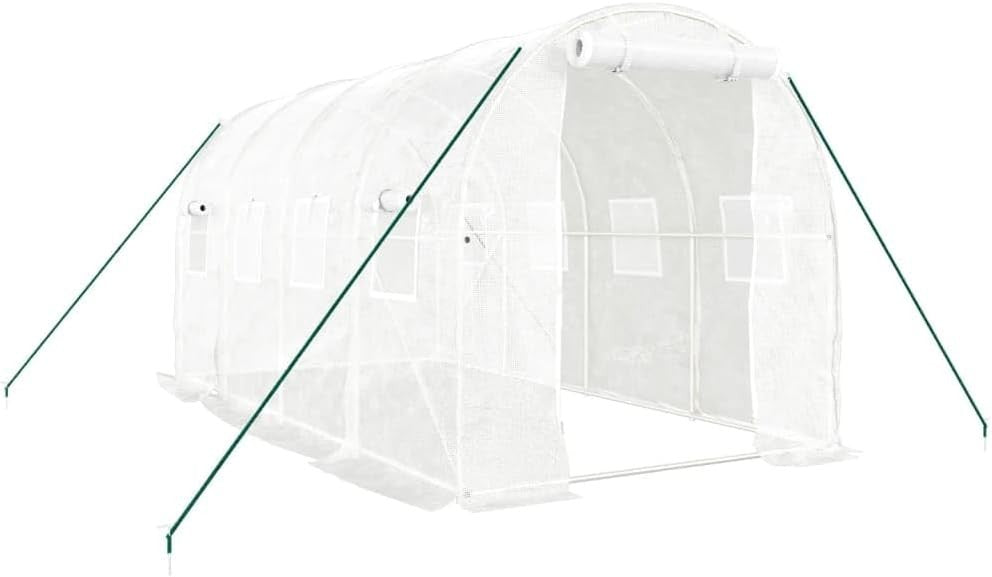 Large Outdoor Walk-In Garden Greenhouse 8m² Steel Frame PE Cover 4x2x2m
