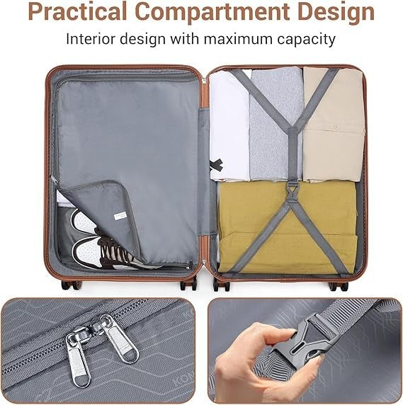 Holiday Check Suitcase 24” ABS+PC Spinner Case with TSA Lock