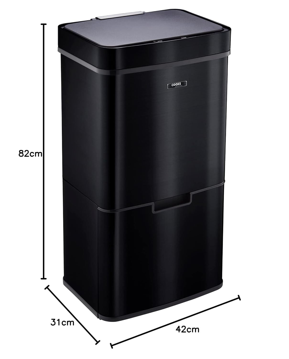 75L Dual Compartment Motion Sensor Kitchen Bin Stainless Steel