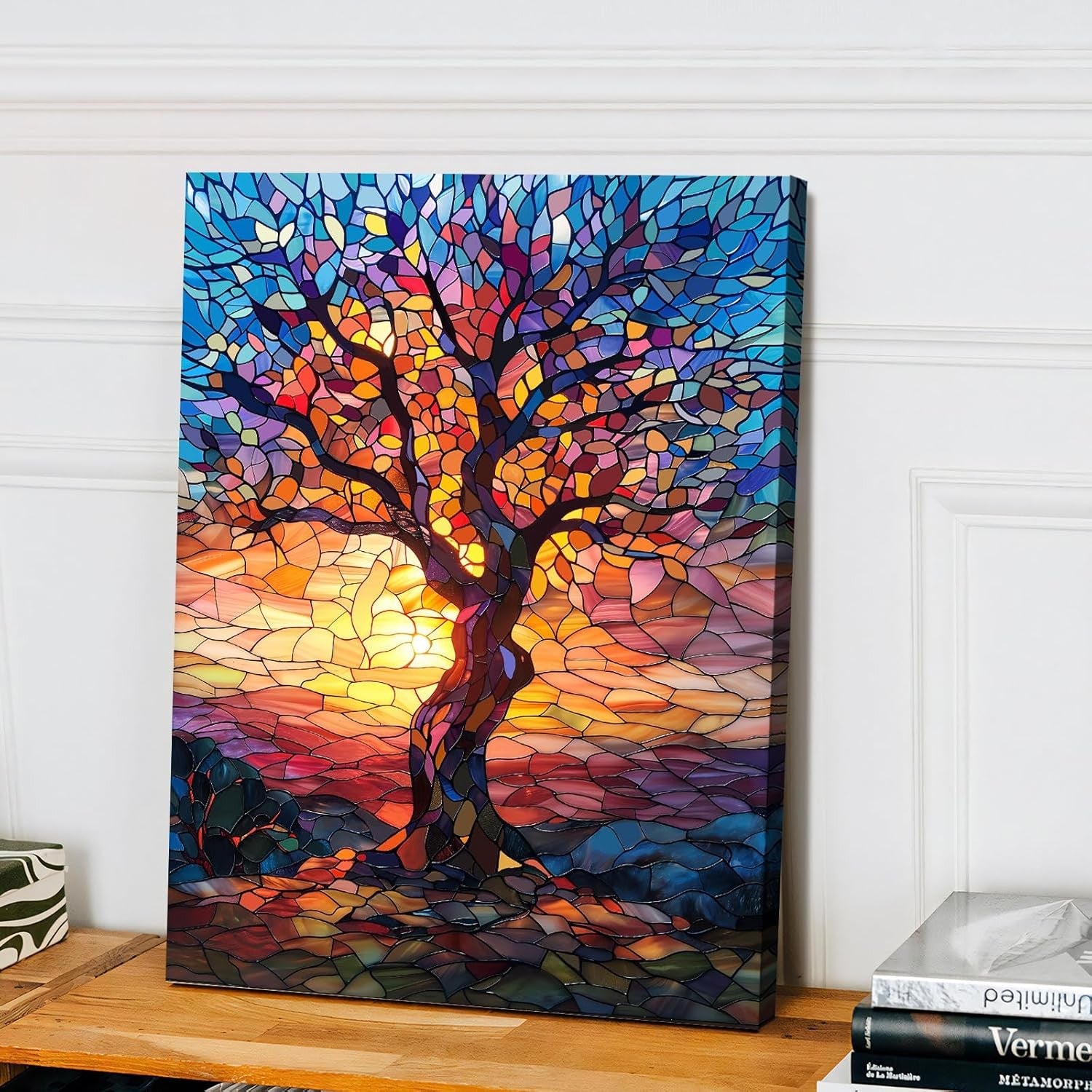Colorful Tree of Life Canvas Wall Art 30x40 Framed Abstract