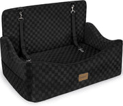 Large Dog Booster Car Seat Memory Foam Travel Bed Washable Black