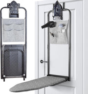 Over Door Ironing Board Space Saving Hanging Foldaway with Iron Holder