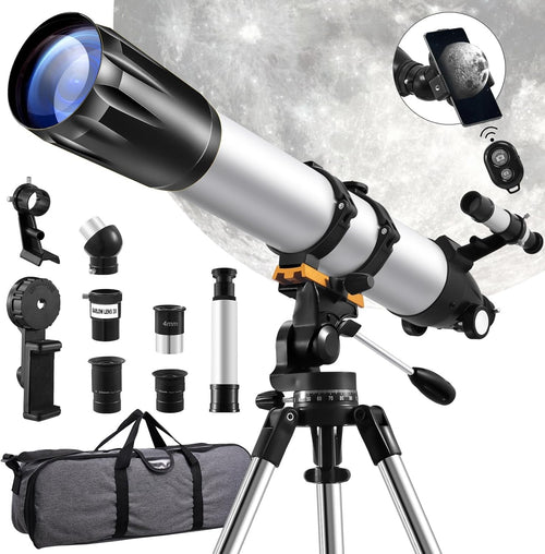 90mm Aperture 900mm Refractor Telescope for Kids & Adults with Tripod
