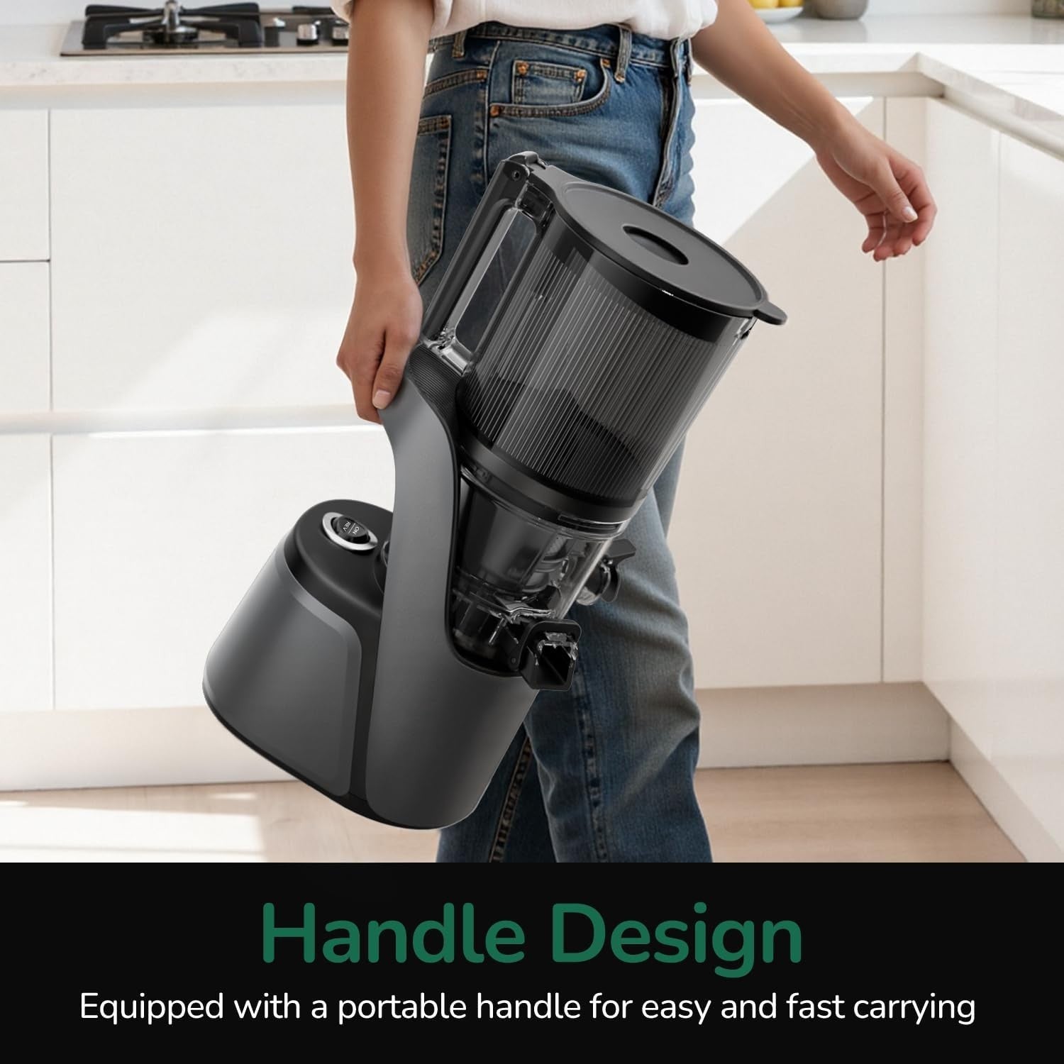 Cold Press Juicer 150mm Wide Feed Opening 3 in 1 Brushless Motor