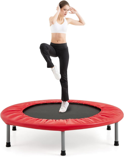Compact 38in Folding Exercise Trampoline Padded Rebounder 150KG