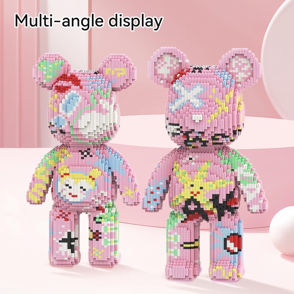 Pink Bear Building Block Set 5600 Pcs | Creative Home Decor & Kids Gift