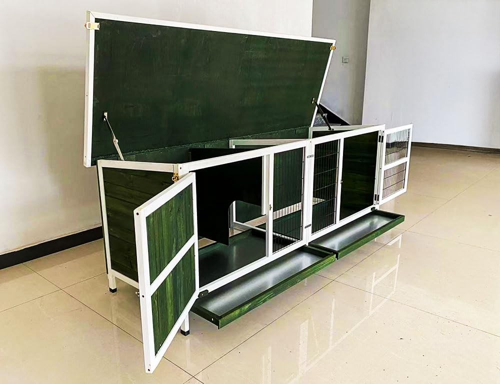 XXL Rabbit Hutch 6ft Single Tier Predator Resistant Indoor Outdoor Cage