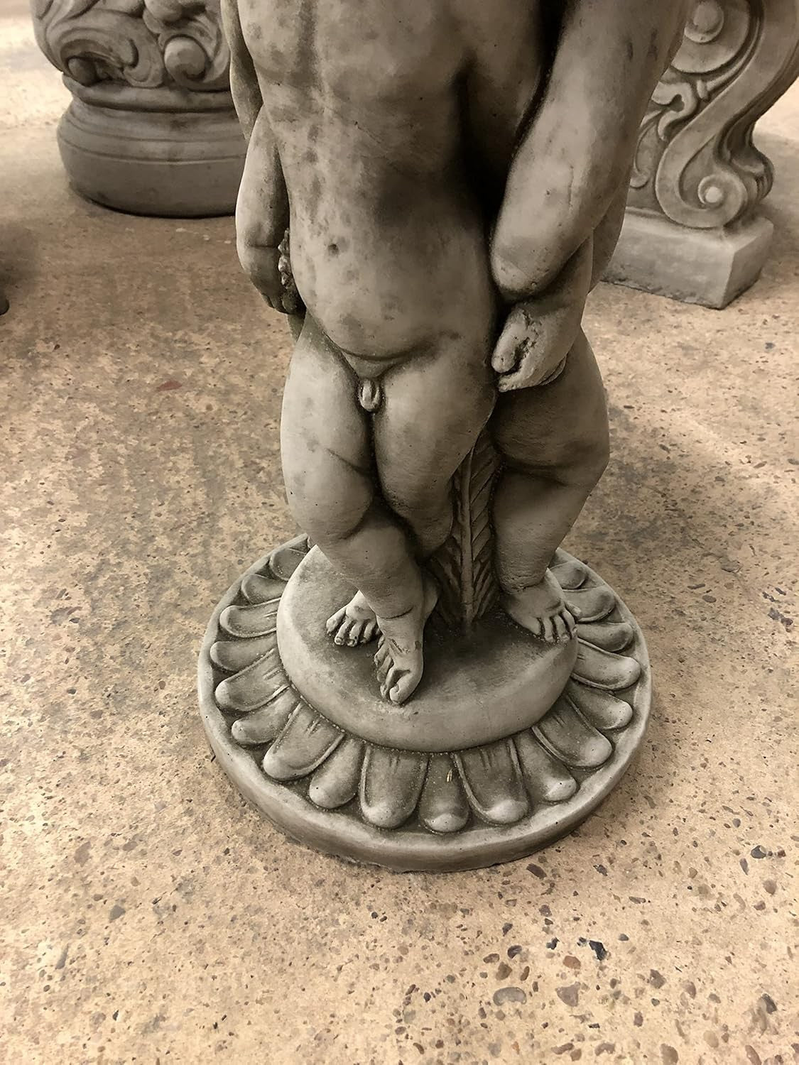 Three Cherub Concrete Stone Bird Bath 82cm Heavy Garden Ornament