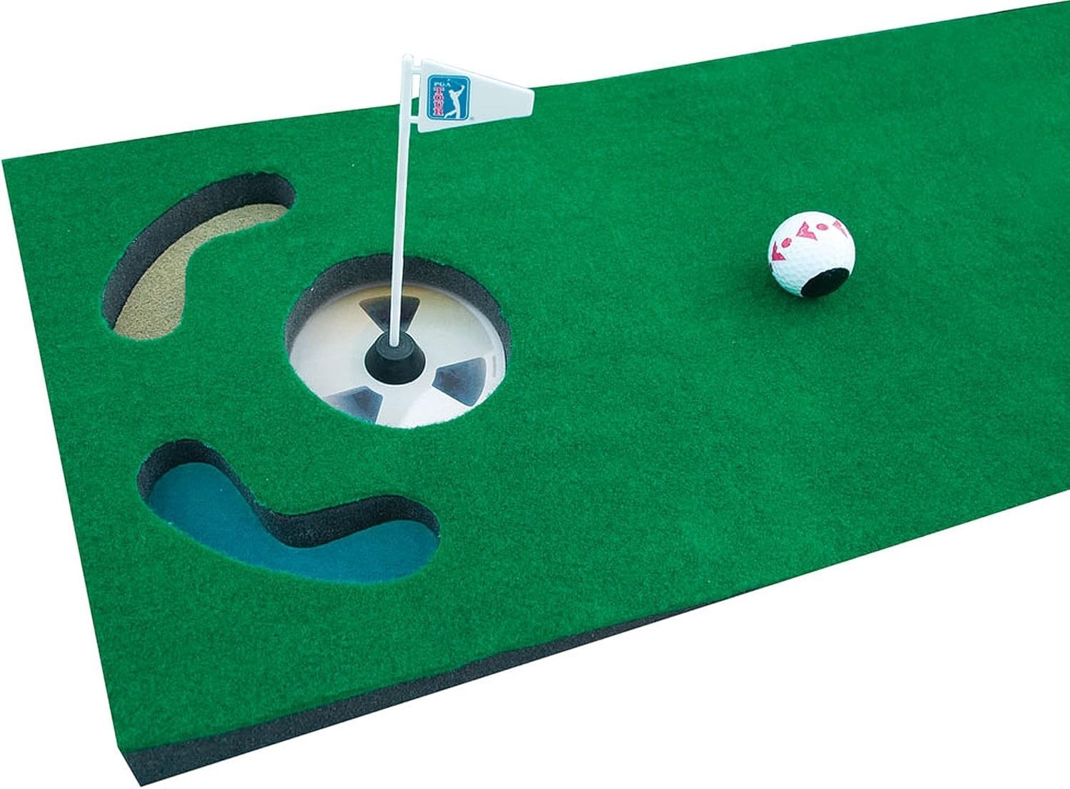 Golf Putting Mat 6ft Indoor Practice Green Alignment Trainer Home Office