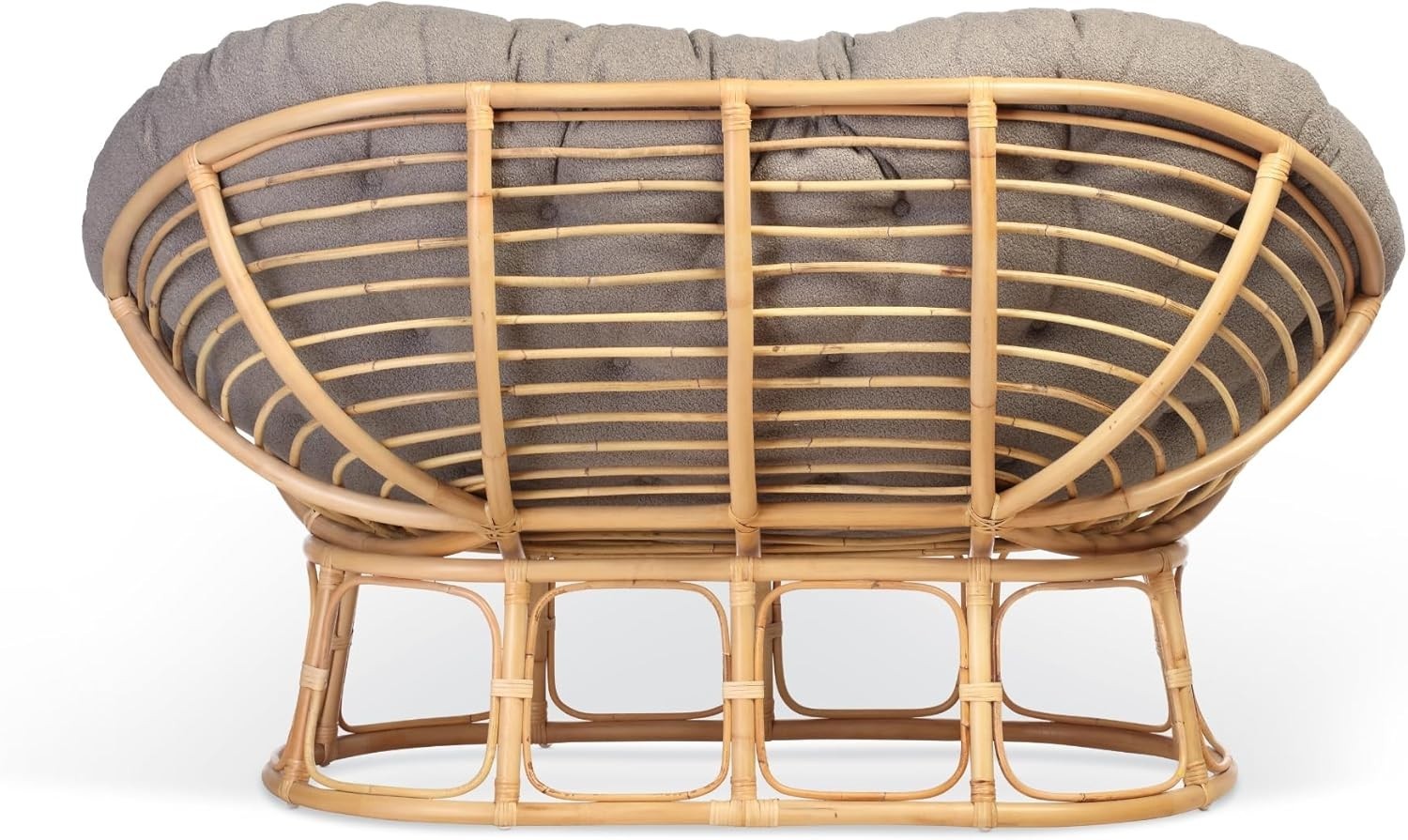 Double Papasan Rattan Loveseat Indoor Cushion Chair Relaxing Lounge Sofa