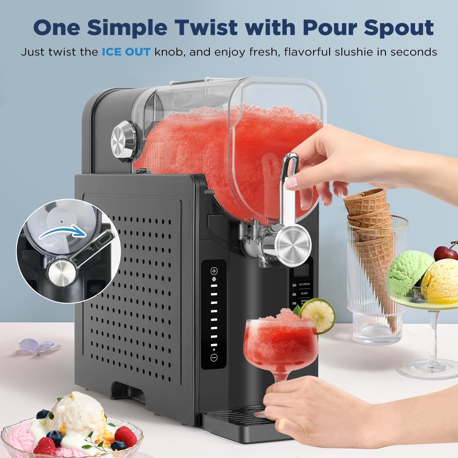 Frozen Drink Maker Slush Machine 2.6L Self Cleaning LED Touch