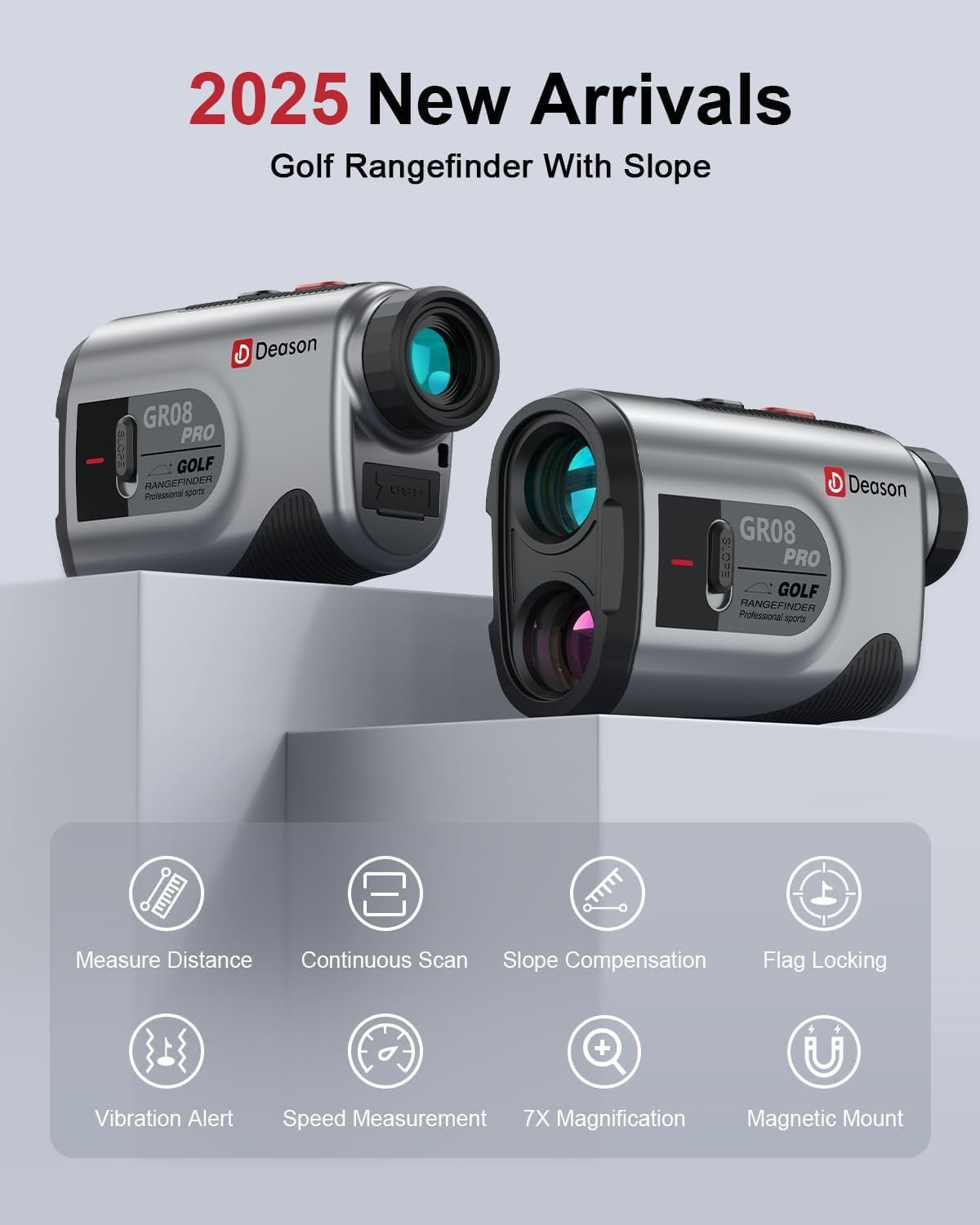 Golf Laser Rangefinder 1300 Yards Slope Mode Flag Lock Vibration 7X