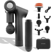 Heated Massage Gun Deep Tissue Back Massager Articulating Handle 7 Heads