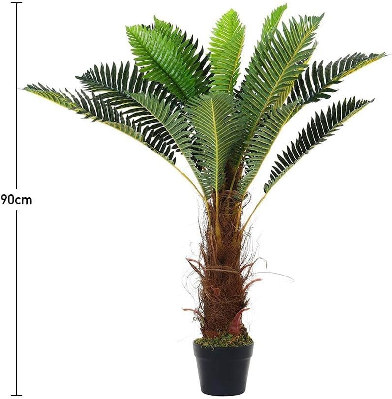 90cm Artificial Palm Tree in Pot Tropical Green Lifelike Indoor Home Decoration