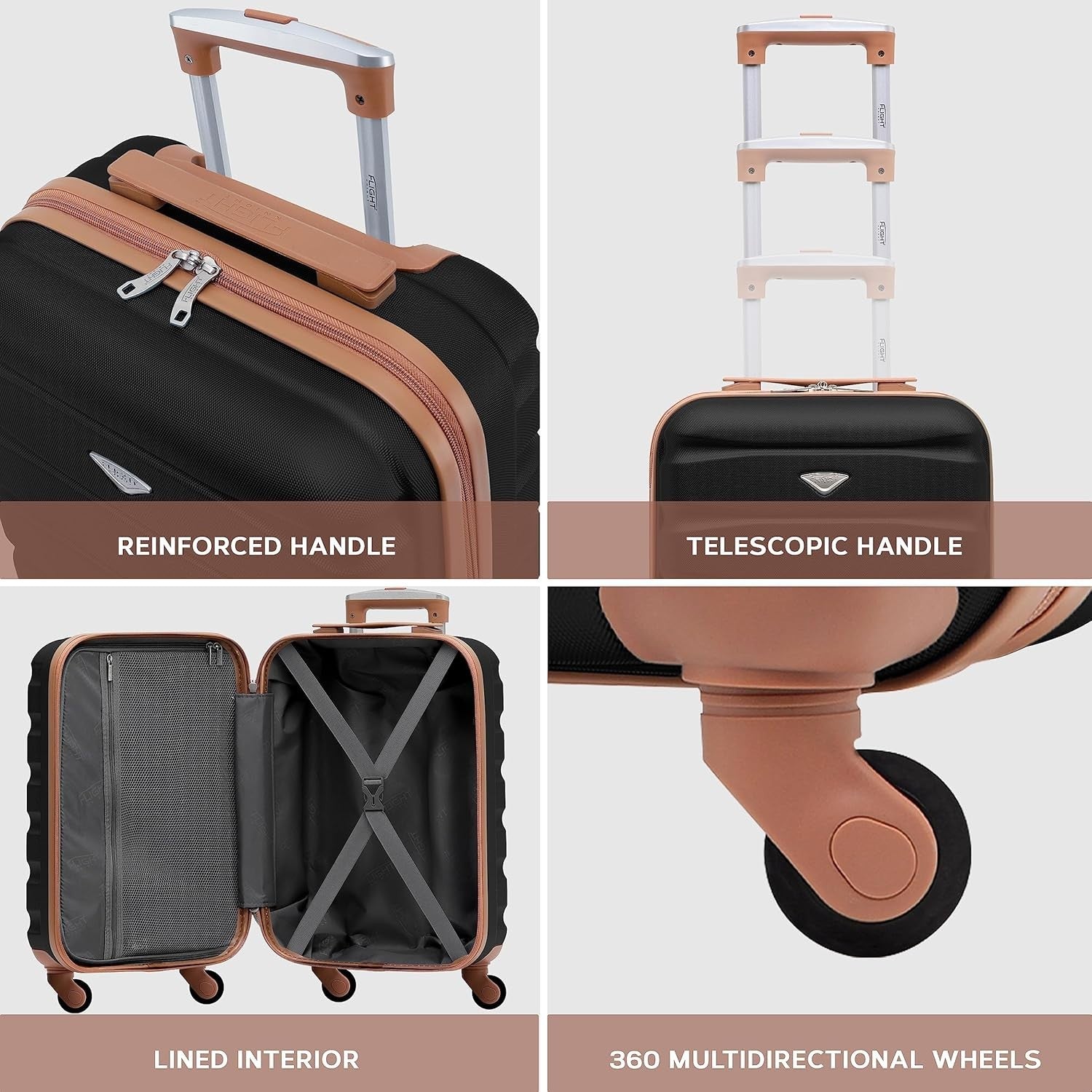 ABS Hard Shell Check In Luggage Medium 25” Lightweight 4 Wheel