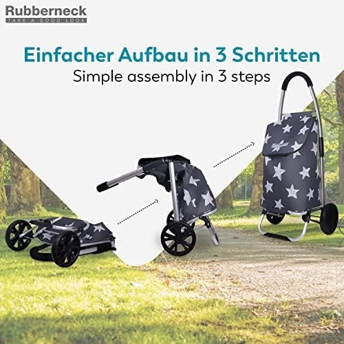 Foldable 35L Shopping Trolley Lightweight Aluminium Cart Grey