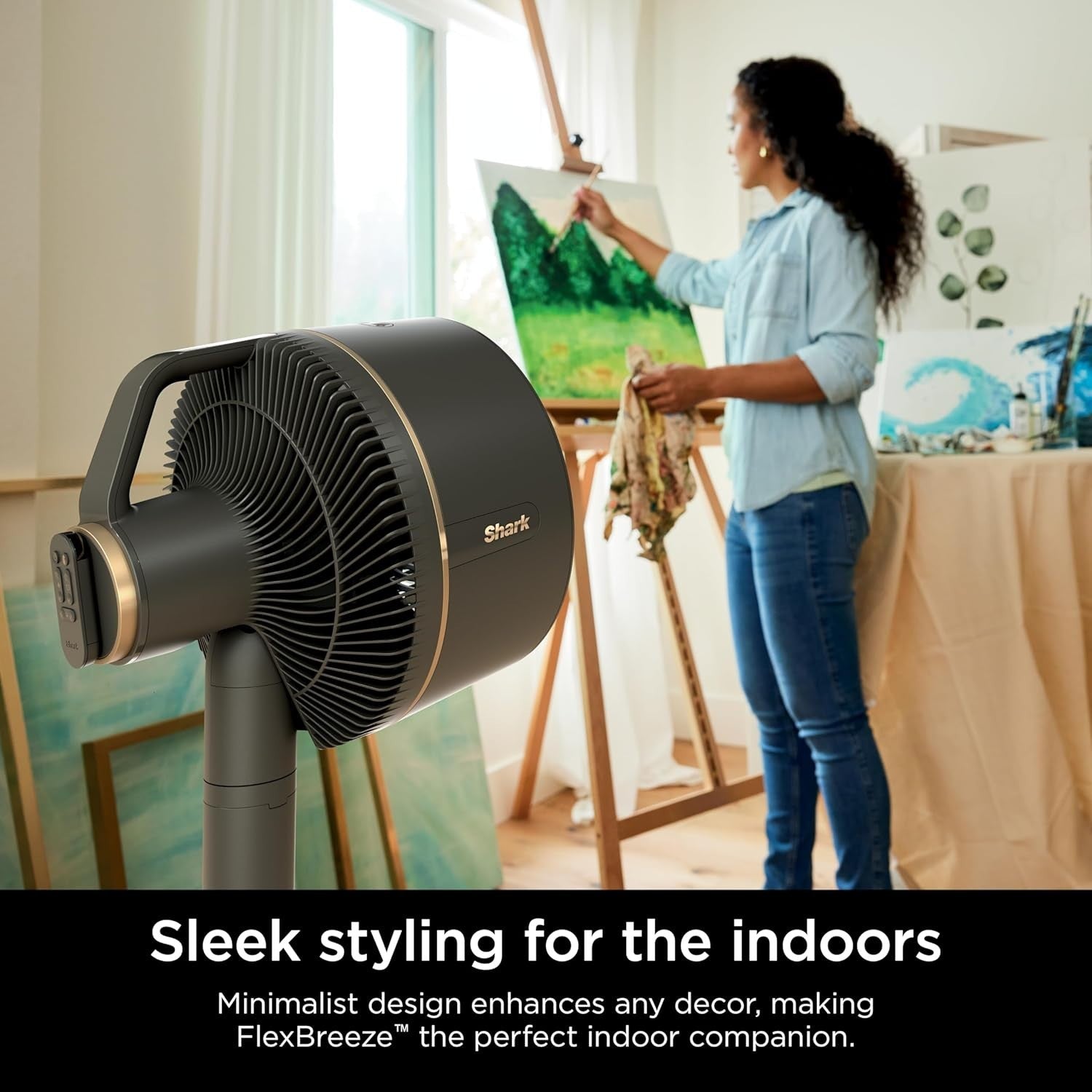 Portable Indoor Outdoor Fan Dark – 5 Speed Cordless Oscillating Remote Control